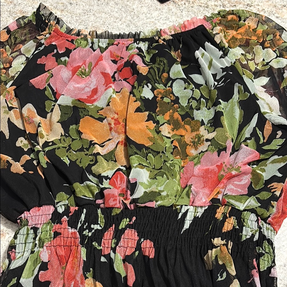 Kate and Lily Floral Long Sleeve Maxi Dress